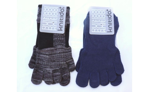 knitido+ブランド 5本指ソックス2足セットA(25~27cm)