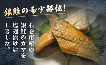 【数量限定】2月配送 訳あり ギンザケ カマ 塩麹漬け 石巻産 2kg 銀鮭 鮭カマ さけカマ ギンザケカマ 銀鮭カマ 塩麹漬けカマ 鮭 漬魚 サーモン 鮭 焼き魚 魚 焼魚