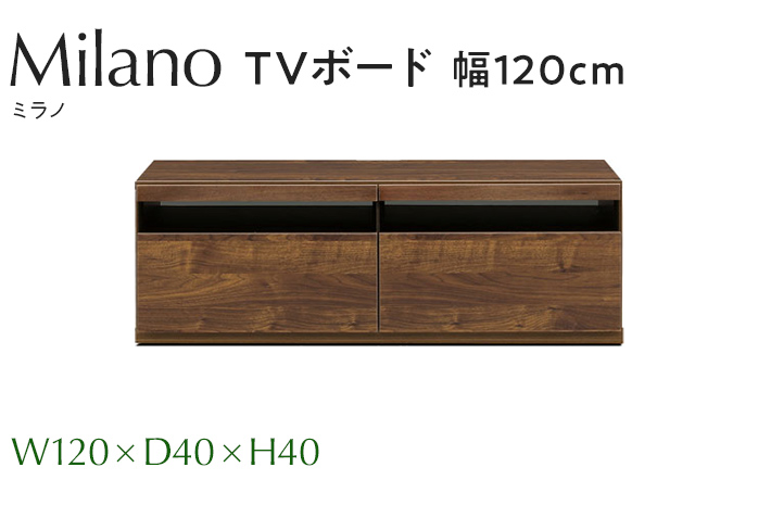 TVボード Milano ミラノ 幅120cm DK ダーク ブラウン 家具 収納 テレビボード 完成品 【北海道・東北・沖縄・離島不可】 CN011