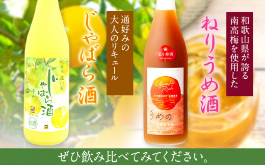 紀州完熟南高梅ねりうめ酒じゃばら酒飲み比べセット720ml×2本厳選館《90日以内に出荷予定(土日祝除く)》1440ml---wshg_genknja_90d_22_15000_2p---