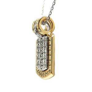 PT850/K18ピンクゴールド「2WAY」高級ダイヤペンダント【54525-5】