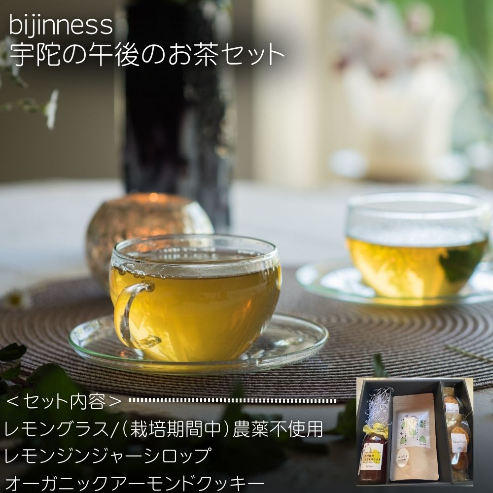 【ふるさと納税】宇陀の午後のお茶セット (化粧箱入り) ／ ハーブティー ティーバック セット ギフト お茶 クッキー おやつ お土産 贈り物 シロップ ヨーグルト ホット アイス 国産 奈良県 宇陀市 bijinness