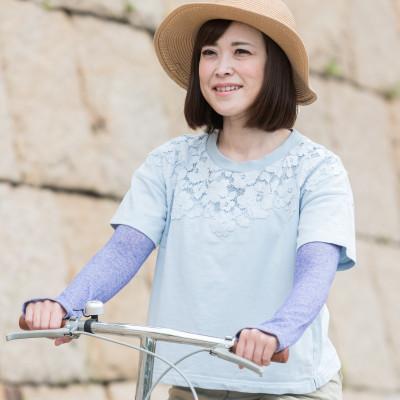 ふるさと納税 泉大津市 天然の美容繊維　UV対策　絹のさらさらアームカバー　パープル　H-AM1900 |  | 01