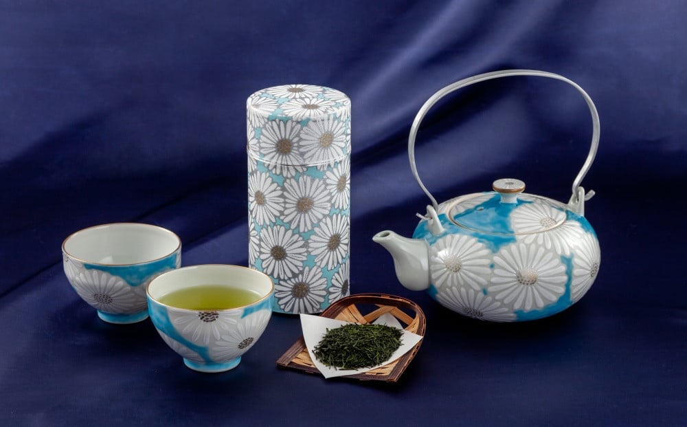 
                  清水焼「白菊」茶器セット〈お茶 茶 緑茶 煎茶 茶器 陶器 保存缶 お茶缶 土瓶〉  n1501
                