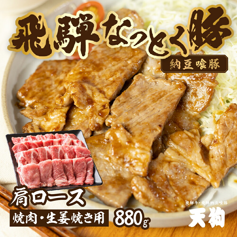 【ふるさと納税】　ブランド豚 飛騨なっとく豚 肩ロース 880g 焼肉 / 生姜焼き用【冷凍】飛騨納豆喰豚 豚肉 ブランド 肉ギフト 国産 生姜焼き ギフト 焼き肉 なっとくとん 16000円 岐阜県 下呂市