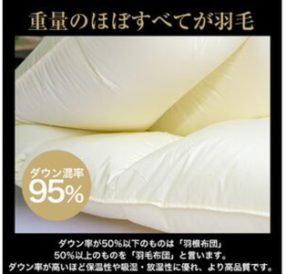 羽毛布団 ダブル カナダコロニアルホワイトダウン95％ 布団
