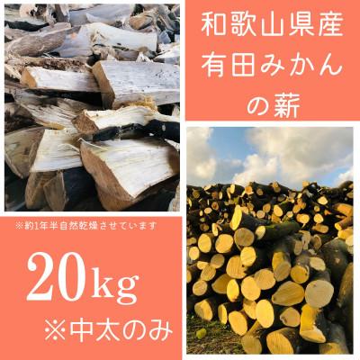 ふるさと納税 有田川町 有田みかんの薪!20Kg(中太のみ)バイオマスエネルギーで火を楽しもう!