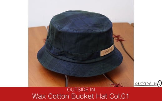 Wax Cotton Bucket Hat Col.01 Black Watch（グリーンチェック） 帽子 キャップ バケットハット フリーサイズ キャンプ用品 アウトドア用品 [OUTSIDE IN]【022S098】