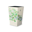 【ふるさと納税】蒔絵調 ダストボックス M角 6.7L 紫陽花ホワイト タツクラフト 【Tk142】 | ゴミ箱 ふた付き キッチン ペール キッチン おしゃれ 送料無料 ごみ箱 日本製