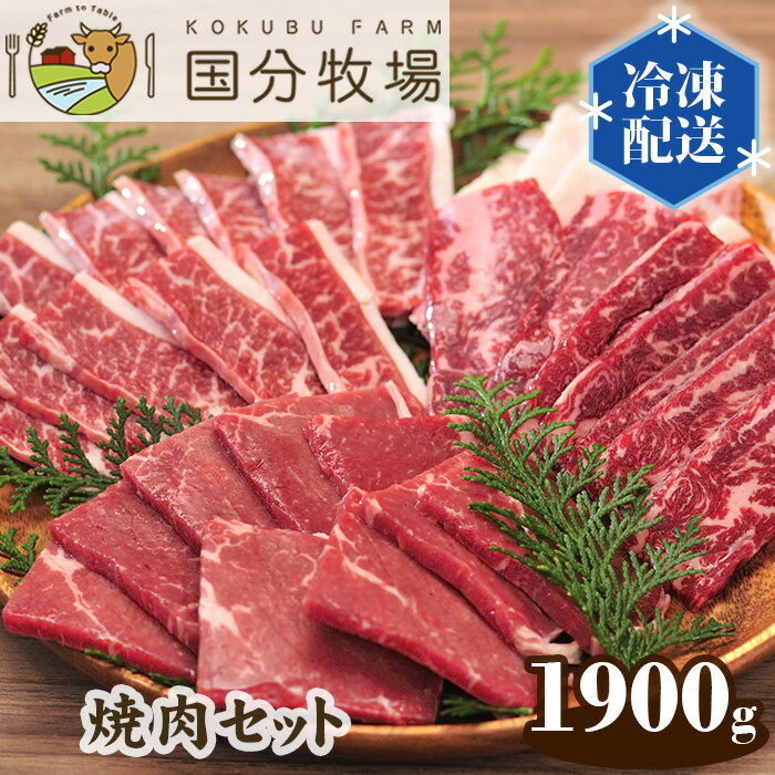 【ふるさと納税】国産 牛肉 焼肉 1900g 国分牧場 焼肉セット | お任せ 三角バラ トモサンカク 上カルビ バラカルビ イチボ シンタマ ウチモモ ミスジ 国産牛 真空 冷凍 セット 和牛 グルメ バーベキュー 家庭用 お取り寄せ 冷凍 おうち焼肉 家庭用 国分牧場 埼玉県 東松山市