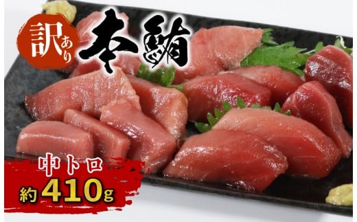 訳あり 本マグロ 中トロ 410g 冷凍／本マグロ 本鮪 マグロ まぐろ クロマグロ 専門店 ブランド  切り落とし 切り落し 不揃い 規格外 鮪 刺身 刺し身 お刺身 三重県 伊勢志摩  南伊勢町 10000円 一万円 1万円  伊勢志摩まぐろ食堂