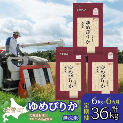 ふるさと納税 壮瞥町 【R7年産】【 6ヶ月定期】(無洗米6kg)ホクレンゆめぴりか(無洗米2kg×3袋)SBTD055