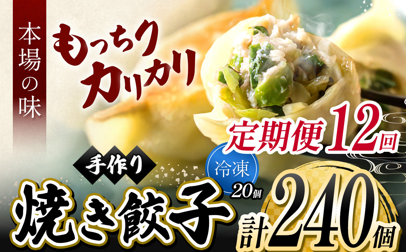 
            12回 定期便 メディアで話題！ 地元野菜 ・ 国産素材 を使用 手作り焼き餃子 ( 冷凍 ) 20個 【 手作り餃子の店 吉春 】 |  料理 食品 ぎょうざ ギョーザ 餃子 水餃子 冷凍餃子 人気 にんにく不使用 にんにくなし ニンニク不使用 お惣菜 定番 もちもち カリカリ お取り寄せ 豚肉 豚 小麦 北海道小麦 キャベツ にら しょうが 国産 グルメ 本場 麺点師 国領 調布 東京
          