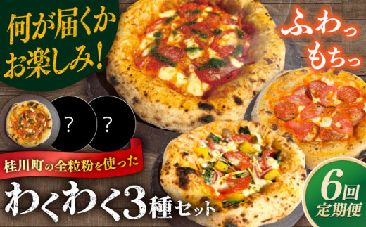 【全6定期便】【合鴨家族の小麦使用】ピザ わくわく3枚セット(マルゲリータ・お任せ2枚）▼ピザ 冷凍 ピザ窯 ぴざ PIZZA パーティー ピッツァ 人気 本格 石窯 クリスマス　 桂川町/PIZZERIA TUTTI [ADBH019]