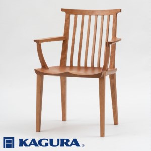 家具蔵 KAGURA アームチェア ZEN チェリー材 家具 椅子 イス 木材 無垢材 職人 手作業 天然木 高級木材 無添加 安全 ジャパニーズモダン 高級家具 熟練 無着色 おしゃれ 天然木無垢材 温もり シンプル 洗練 【株式会社アイダ】【ho0948】