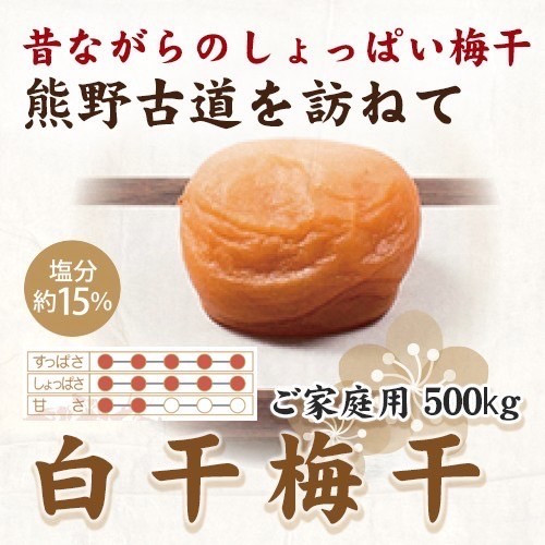 
                  【訳あり・ご家庭用】紀州南高梅 白干梅干し 約500g 【US34】【準備でき次第、順次発送】
                