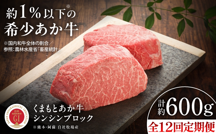 
                  【全12回定期便】【GI認証】くまもとあか牛シンシンブロック 約300g×2枚 /  熊本 あか牛 冷凍 希少部位 シンシン ブロック 約300g ステーキ すてーき ローストビーフ  BBQ バーベキュー ギフト 贈答 贈り物 ご褒美 贅沢 お取り寄せ おすすめ プレセント 人気 ステーキ肉 定期便  赤牛 あかうし 九州 霜降り【有限会社 三協畜産】[BHAS077]
                