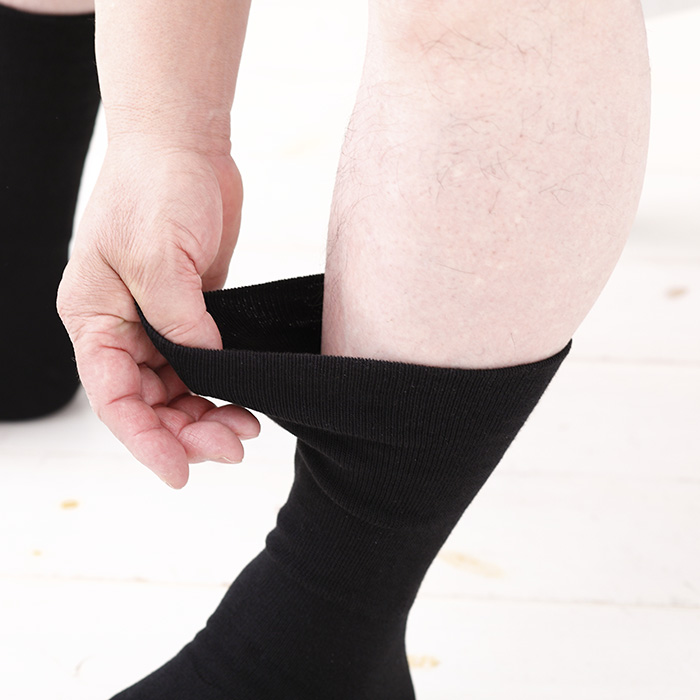 締め付けない 靴下 (27〜29cm) ブラック メンズ ソックス 紳士 米ぬか 保湿 肌に優しい 足首 ゆったり ボタニカル 乾燥肌 敏感肌 むくみ 日本製 消臭 黒 春 夏 温活 新生活 ギフト 