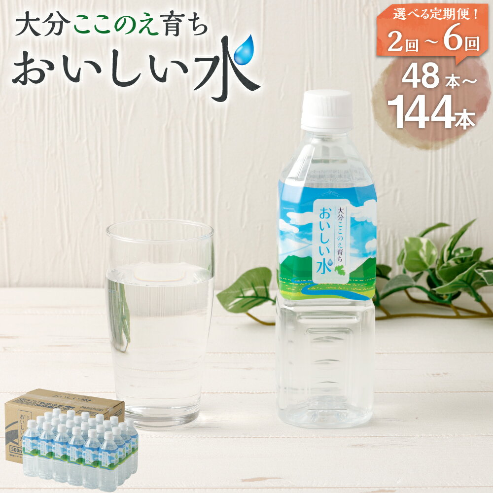 【ふるさと納税】〈発送回数選べる〉大分 ここのえ育ち おいしい 水 1回あたり 500ml×24本 定期便 2回 3回 4回 6回 合計48本~144本 天然水 飲料 飲料水 ミネラルウォーター 九重町 常温 送料無料