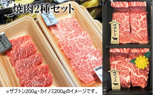 
【直送 伊萬里牛】焼肉2種セット「カイノミ、ザブトン」各200g
