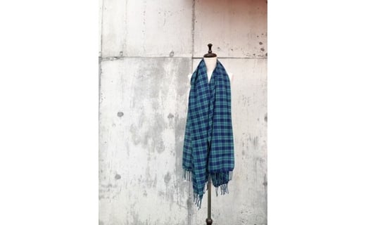 ito to iro 手染め・手織り仕上「ストール」メリノウール100% タータンチェックストール②