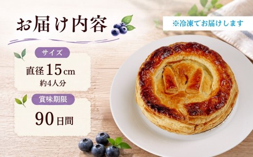 ブルーベリーパイ 15cm  | ブルーベリーパイ ぶるーべりーぱい ブルーベリーケーキ ぶるーべりー ホール 冷凍ケーキ 国産ブルーベリー 国産  お取り寄せ 愛知県 豊田市