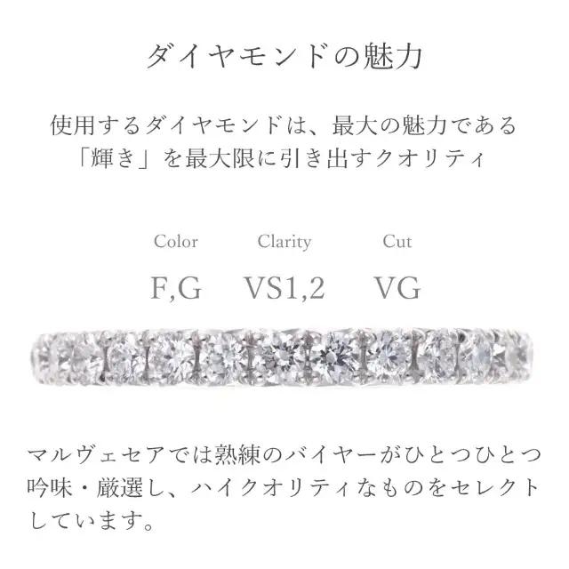 Pt950 エタニティ ダイヤモンド リング 【Smooth 0.3ct】/b0344da
