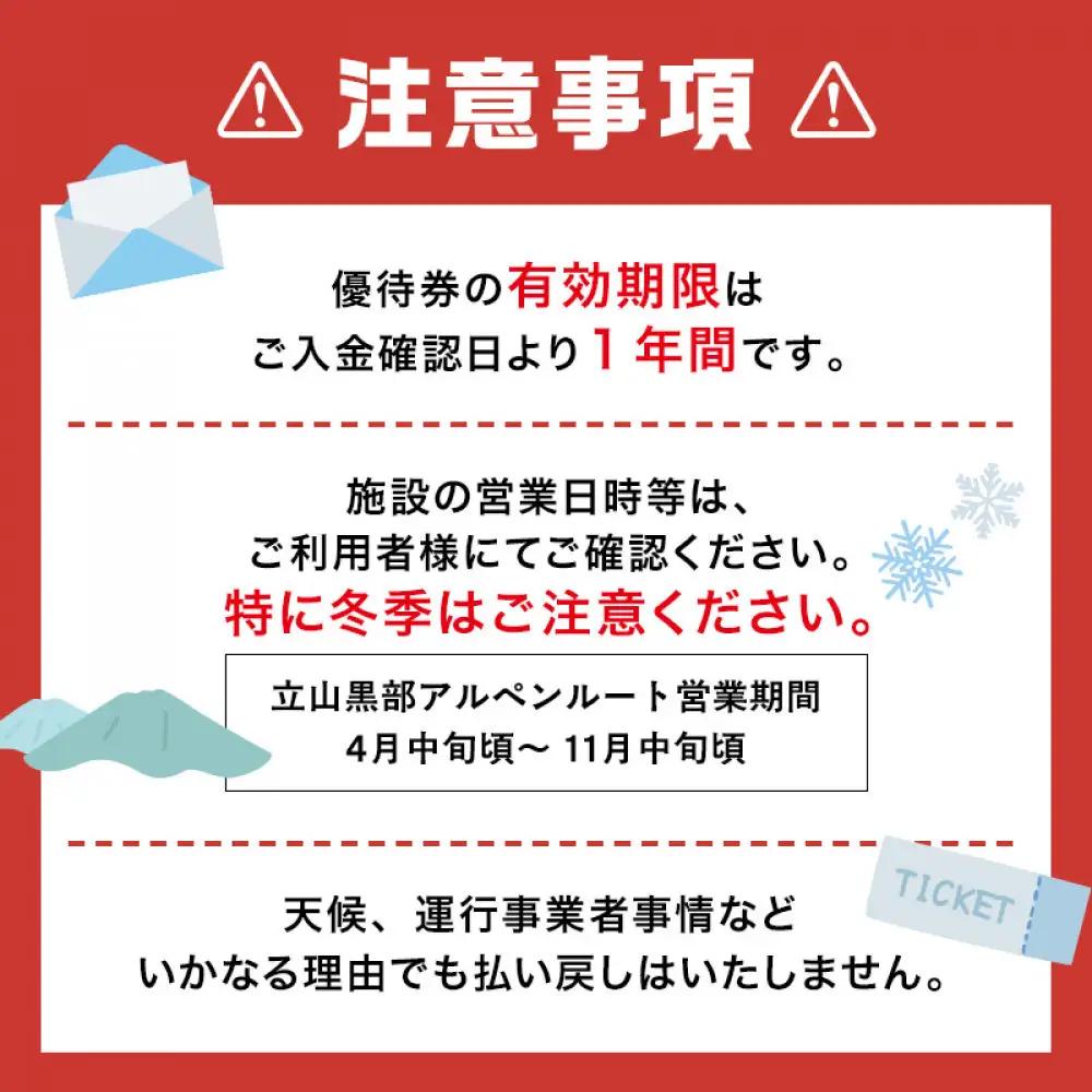 関電トンネル電気バス 往復優待券 小人1枚 （扇沢駅⇔黒部ダム駅）