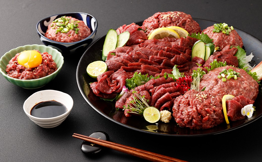 【フジチク ふじ馬刺し】おつまみ馬刺しセット6人前 各約300g （赤身スライス 、 ユッケ 、 ネギトロ ）