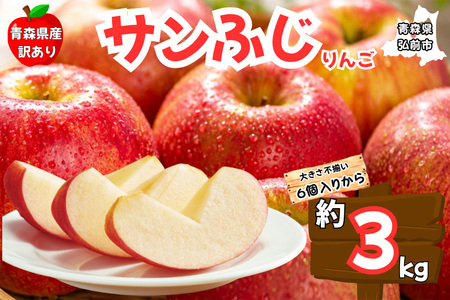 【25年11月～発送】りんご【訳あり ご家庭用】サンふじ 3kg 青森県産 青森 果物 フルーツ 林檎 リンゴ くだもの