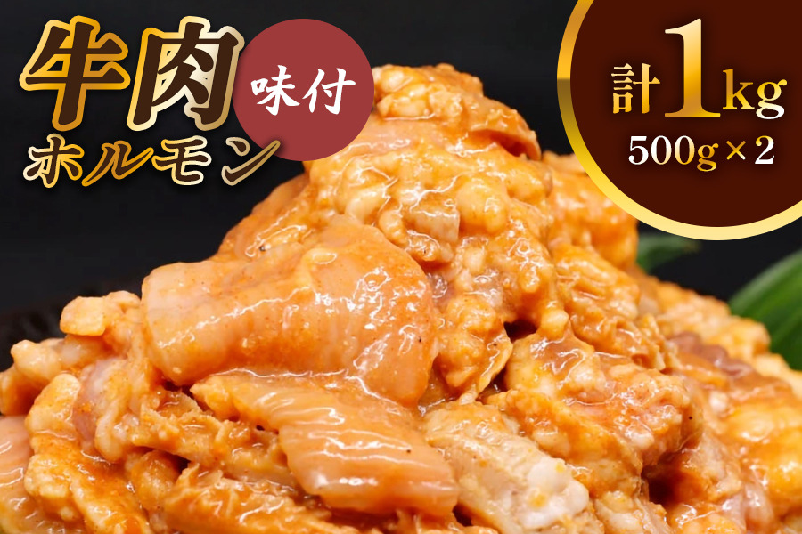牛肉 ホルモン 焼肉 500g×2個 計1kg｜国産 老舗 冷凍 明月館グループ がんてつ 守口店 大阪府 守口市 [2747]