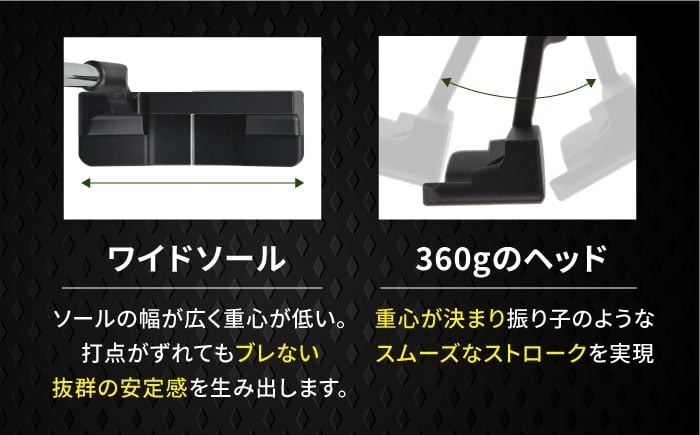 山田パター 35インチ ブラック ゴルフ用品 スポーツ スポーツ用品 ゴルフ 練習 グリップ ヘッドカバー