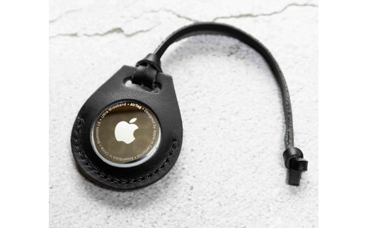 エアタグ用 ケース カバー レザー 本革 apple airtag 【ブラック】