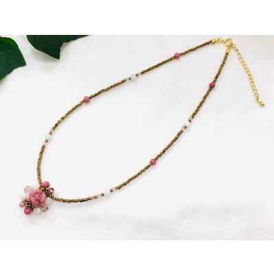 ふるさと納税 小山市 天然石バラのネックレス |  | 01