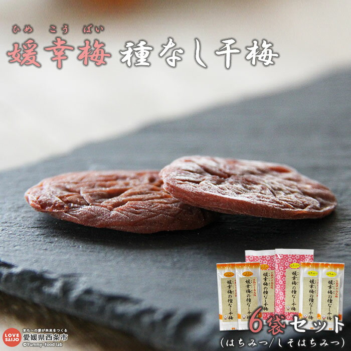 【ふるさと納税】＜媛幸梅 種なし干梅6袋セット＞ ※翌月末迄に順次出荷 干し梅 はちみつ しそはちみつ うめ 南高梅 塩分補給 佐伯食品 愛媛県 西条市 【常温】