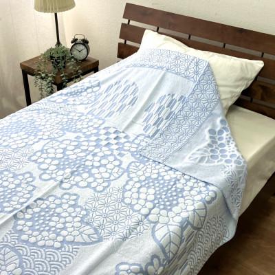 ふるさと納税 泉大津市 日本製　タオルケット　シングル　140×190cm　1枚　ブルー　N-JK25-4015BL