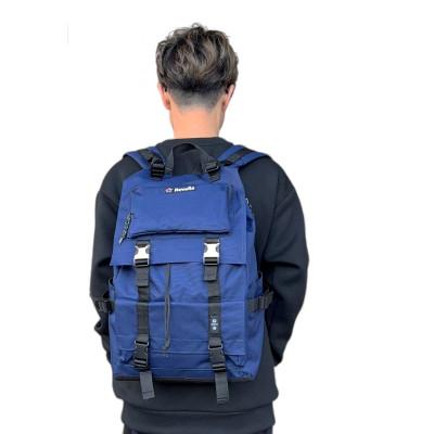 ふるさと納税 牧之原市 Revolla タブレットポケット付き スクエアバックパック リュック 男女兼用 【ネイビー】 |  | 03