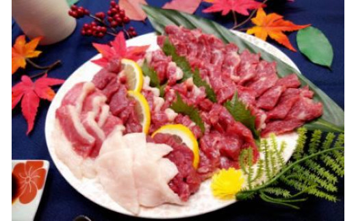 
                  馬刺し 3種セット 600g（大トロ 400g フタエゴ 100g コウネ 100g）タレ 生姜 各4袋付 馬肉
                