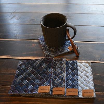 ふるさと納税 福山市 デニム加工職人の手仕事から生まれた【コースター】3枚セット |  | 03