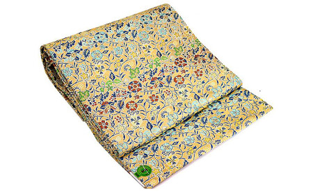 【高島屋選定品】＜龍村美術織物＞仕立て名古屋帯 早雲寺文台裂（金）