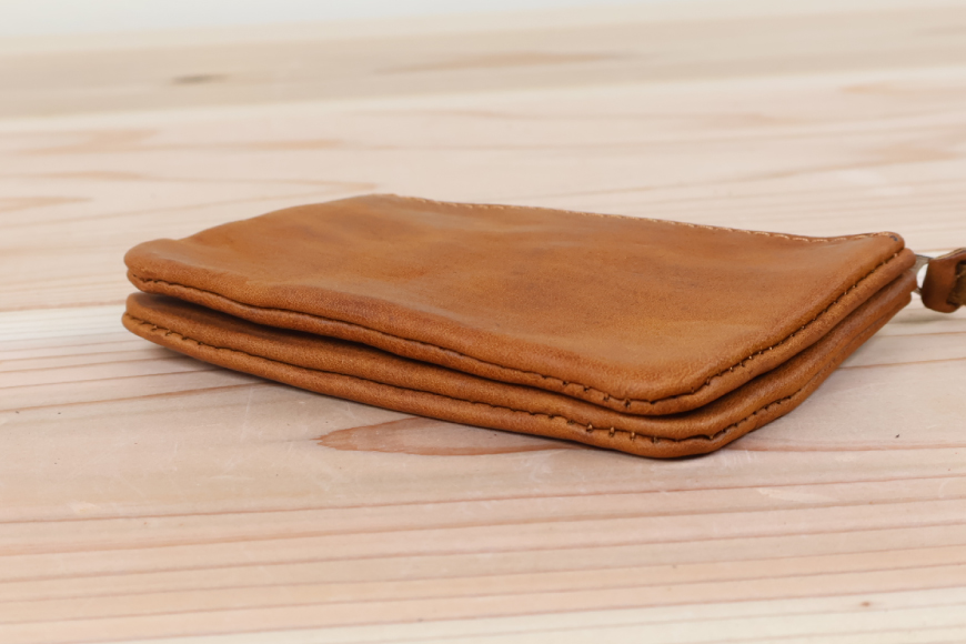 おさいふポーチ ヌメベージュ [アトリエSASSA 富山県 朝日町 34310066]