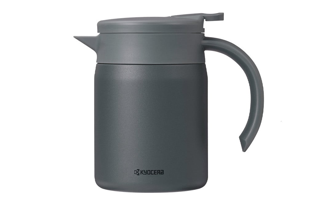 【京セラ】真空断熱卓上ポット 600ml ＜ダークグレー＞ CERAMUG セラマグ 卓上ポット ポット コーヒーサーバー 魔法瓶構造 保温 保冷 KYOCERA ASR-563-1