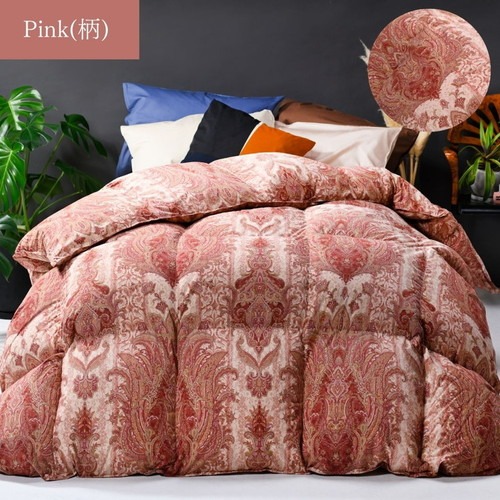 【ピンク】＜京都金桝＞羽毛布団 「ダブル」 ハンガリーホワイトダウン90％ 1.7kg アクア 日本製 冬用 ボリューム＞羽毛布団 「ダブル」 ハンガリーホワイトダウン90％ 1.7kg アクア 日本製 冬用 