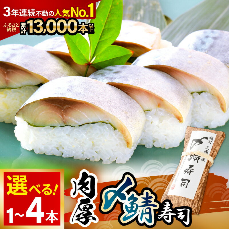 【ふるさと納税】 肉厚鯖がたまらない！「〆鯖寿司」 【選べる内容量：1～4本】 ～家族が喜ぶ手土産～【名物 ジューシー サバ しめ鯖 押し寿司 バッテラ すし こしひかり 贈答 ギフト お土産 大人気】