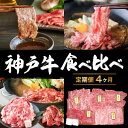 【ふるさと納税】定期便 肉 神戸牛 すき焼き 焼肉 その他 希少部位入り 食べ比べ セット【4ヶ月連続お届け】全4回 【お肉 牛肉 焼肉 すき焼き すじ肉 切り落とし 4カ月】 お届け：ご入金の翌月より毎月中旬頃　定期便・ 神戸ビーフ