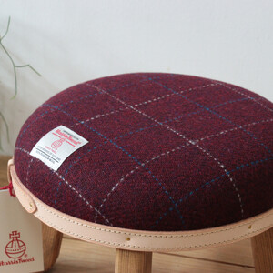 まぁるいスツール【ボルドー】 子供 椅子イスキッズ HARRIS TWEED（ハリスツイード
