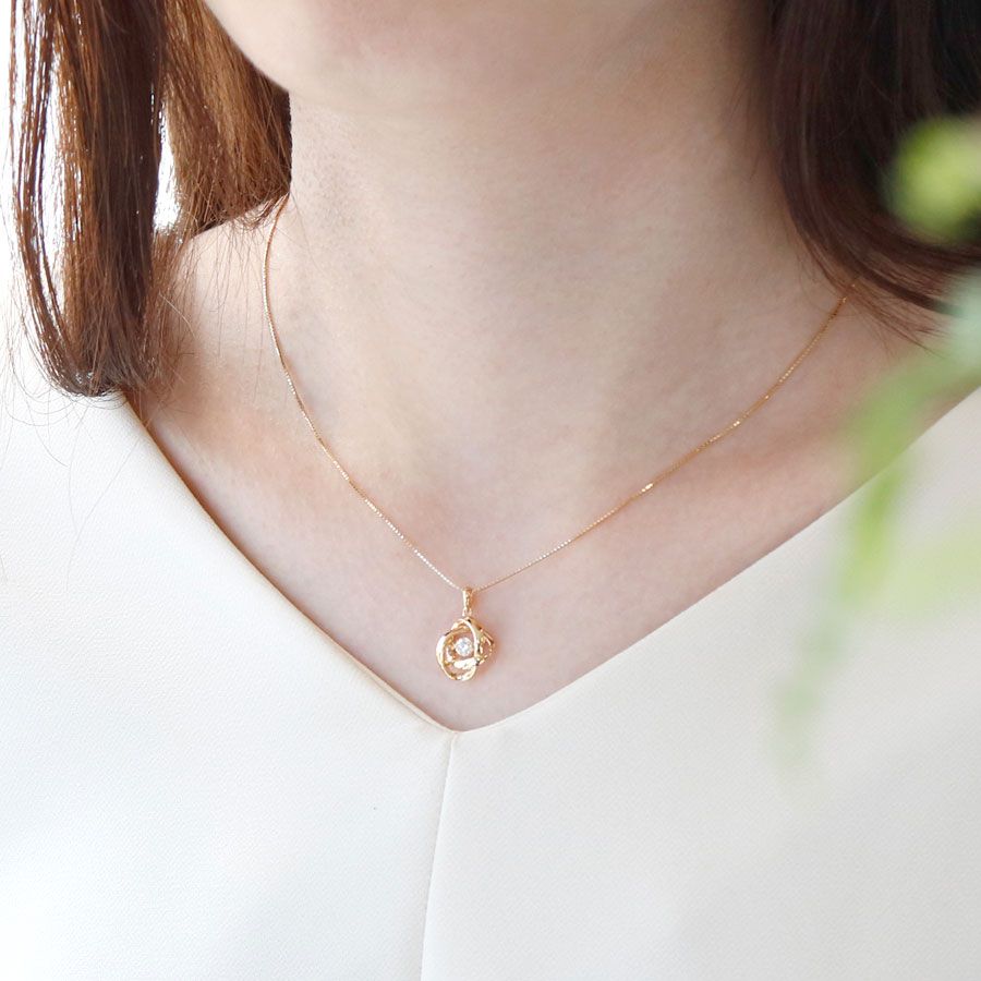 ＜Crossfor＞ダンシングストーン/１８金ダイヤモンドエタニティペンダント　＊ダイヤモンド0.15ct　PD-0006