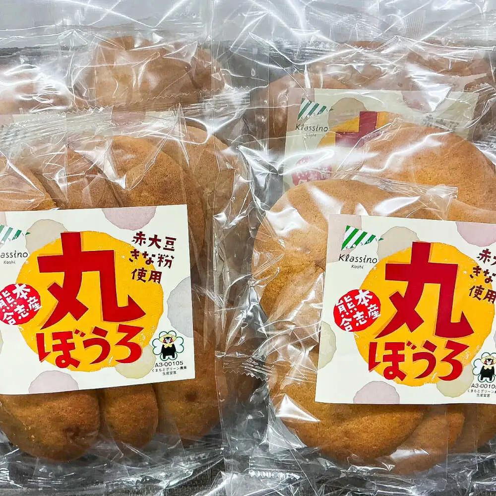 熊本県産 赤大豆きなこ丸ぼうろ 8枚入×4袋 和菓子[AYAB041]