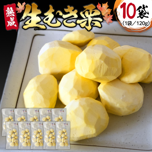 【 吉原農場 の 完熟栗 】 熟成 生むき栗 ( 120g × 10袋 ) 完熟 栗 くり クリ 栗ごはん 果物 フルーツ 贈答 ギフト 旬 秋の味覚 秋 冬 正月 おせち 《 2025年10月下旬発送開始 》 [FC005sa]