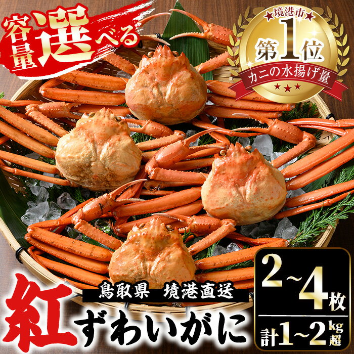 【ふるさと納税】＜容量が選べる＞＜7～8月配送不可＞山陰産！ボイル紅ずわいがに(姿2～4枚・計1～2kg以上) 鳥取 境港 かに カニ 蟹 ベニズワイ ボイル 国産 魚介 海鮮 海の幸 冷蔵 【sm-CF001】【漁師村】